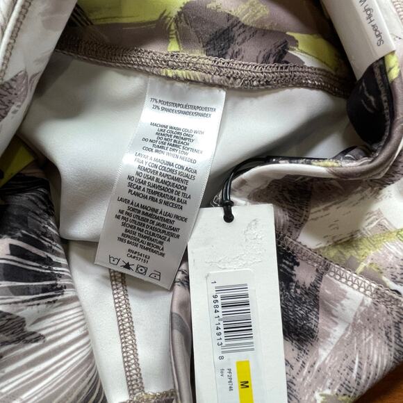 Calvin Klein Floral-Print 7/8 Leggings - Collage Floral Beige M - Picture 3 of 9